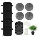 4Pack Self-Watering Pots Elevated Plant Saucers, Auto Plant Irrigation System Watering Devices with 5 Gallons Fabric Pot Base Grow Bags, Water Catcher Tray Accessories for Greenhouse GrowTent