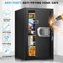 [19.7" Tall] Safe Box, 3.5 Cuft Home Safes with Fireproof Waterproof Bag, Security Digital Safe for Home with Programmable Keypad Keys, Smart Alert, Mute Mode, Anti-theft Document Safe for Valuables