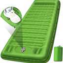 FNARMW Camping Sleeping Pad, Extra Thick 5 Inch Camping Mat with Pillow Built-in Foot Pump Inflatable Sleeping Pads Compact for Camping Backpacking Hiking Traveling Tent（Green）