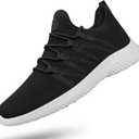 Feethit Mens Slip On Running Shoes Breathable Lightweight Comfortable Fashion Non Slip Sneakers for Men (7.5, Cs05 Black)
