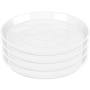 OUPSAUI 4 Pack Clear Plant Saucer 4 6 8 10 12 14 16 18 20 22 Inch Plant Trays for Pots, Plastic Extra Large Planter Saucers for Outdoors Indoors, Drip Catcher Water Tray for Plants (18 Inch)