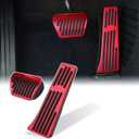Thenice for BMW 3 4 5 7 Series X3 X4 X5 X6 X7 Anti-Slip Foot Pedals Aluminum Automatic Brake and Gas Accelerator Pedal No Drilling Covers -Red