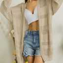 Saodimallsu Womens Summer Lightweight Cardigans Crochet Knit Boho Open Front Long Sleeve Loose Sweater Outwear (White, L)