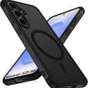 ivoler Magnetic Case for Samsung Galaxy S25 5G 6.2 [Compatible with Magsafe] [15 FT Military Grade Protection] Magnetic Charger Case Bumper for S25, Frosted Translucent Back Phone Cover- Matte Black