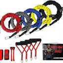 Resistance Bands, 15 Pieces Exercise Elastic Bands Set, 20lbs to 40lbs Resistance Tubes with Heavy Duty Protective Nylon Sleeves Anti-Snap for Fitness SUPALAK