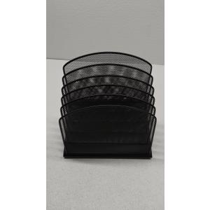 Desk File Organizer, Metal Mesh Vertical Desktop File Folder Holder for Office & School & Home, 1 Pack (Black)