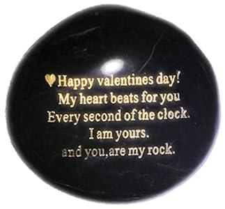 Probably the Best Valentines Day Gifts for him or her you can buy "Happy Valentines Day! My heart Beats for you Every second of the clock. I am yours. And you, are my rock" Engraved Rock Unique gift