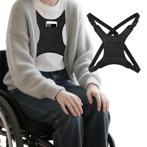 CONEHOY 2 Pcs Wheelchair Seat Belt Prevent Sliding Safety Strap Adjustable Seatbelt Vest Restraint Straps Wheelchair Chest Harness for Adults Elderly and Disabled Torso Support(Black)