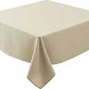 Biscaynebay Textured Fabric Square Tablecloths 54x54 Inches, Natural Water Resistant Spill Proof Table Cloth Washable Small Card Folding Table Covers for Dining, Kitchen, Wedding and Parties