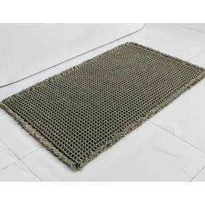 Waffle Bath Mat Non Slip, Super Absorbent Quick Dry Bath Rug, Soft Microfiber Rubber Backed, Machine Washable Low Profile Floor Mat for Shower, Tub, Sink, Boho Farmhouse, 5x2 feet (Dark Green)