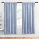 NICETOWN Window Curtains Blackout Drapes, Vintage Blue, 1 Pair, 52 by 72-Inch, Thermal Insulated Solid Rod Pocket Blackout Curtains/Draperies for Living Room