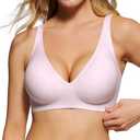 As Fairy Seamless Wireless Bra for Women Soft Support Bra with Lift Comfortable T-Shirt Bra for Daily Wear(Pink 38D)