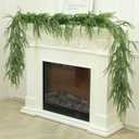 9Ft Real Touch Norfolk Pine Garland Realistic, Artificial Faux Cedar Greenery Garland for Window Fireplace Mantle Indoor Outdoor Christmas Decor