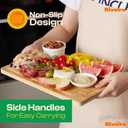 Riveira White Bamboo Wood Cutting Board  Versatile And Durable: Set Of 4 Pcs Rectangular Wooden Cutting Board  Natural Wooden Cutting Boards For Kitchen  Complete White Bamboo Wooden Chopping Board