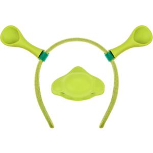 Halloween Costume Accessory Set with Green Antenna Headband and Silicone Nose Piece, Cosplay Party Dress Up Kit (Green)