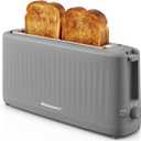 Elite Gourmet ECT2517G SLIMTOAST 2-Slice Long Slot Toaster, Cool-Touch Body, 6 Browning Shades, Extra-Wide 1.5" Slot for Artisan Bread, Bagels, Waffles & English Muffins, Grey