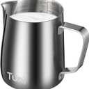Tuni Milk Frothing Pitcher - 12oz/350ml Stainless Steel Milk Jug Steaming Cup, Milk Coffee Cappuccino Latte Art Steam Creamer Pitchers Milk Frother Pitcher