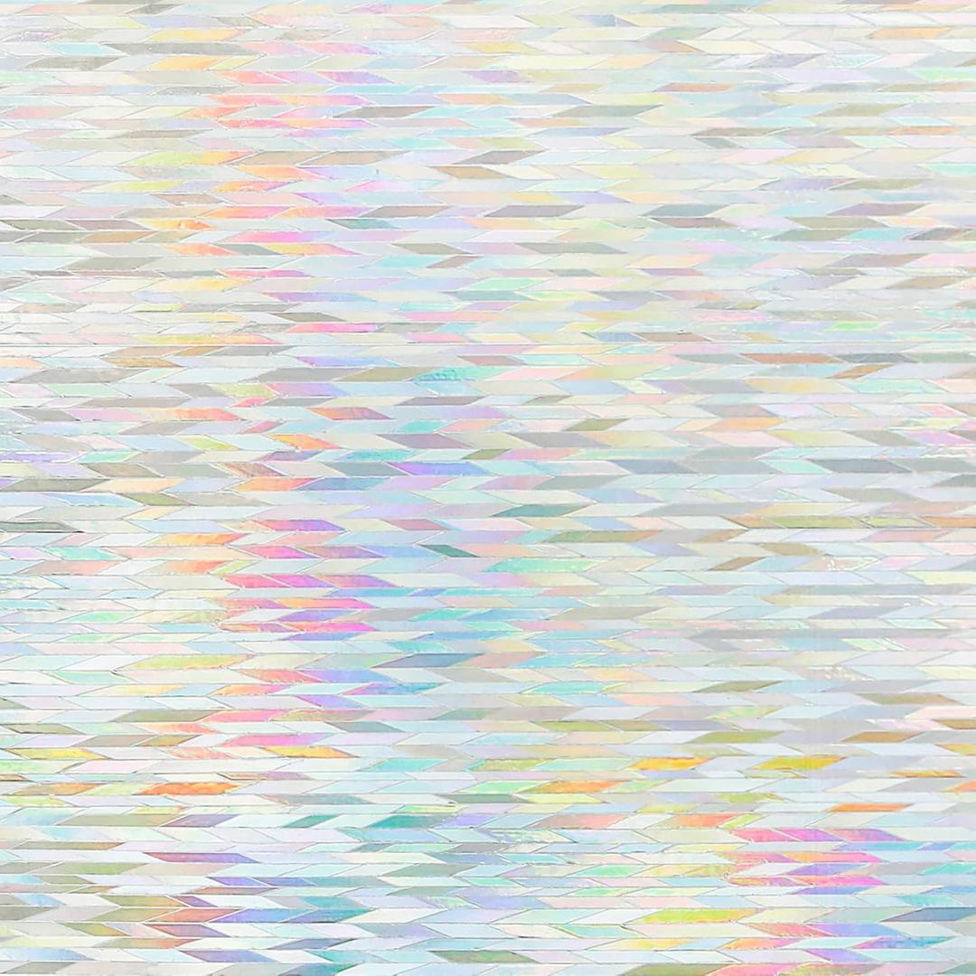 DOWELL Window Privacy Film, Decorative UV Blocking Heat Control Glass Covering for Home Office Rainbow Lines 17.5 x 78.7 inches