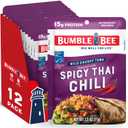 Bumble Bee Spicy Thai Chili Seasoned Tuna, 2.5 oz Pouches (Pack of 12) - Ready to Eat - Wild Caught Tuna Packet - 15g Protein per Serving - PERFECT, PORTABLE, GOODNESS bbd: AUG 2027