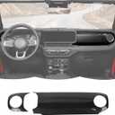 RT-TCZ Carbon Fiber Center Console Trim Cover Dashboard Control Panel Cover Decorative Interior Accessories Compatible with Jeep Wrangler JL JLU & Gladiator JT 2024+