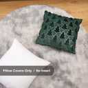 Christmas Pillow Covers 16x16 inch Set of 2,Christmas Pillows Tree Green Faux Fur Throw Pillow Covers,Winter Holiday Farmhouse Cushion Case Decoration for Sofa Couch