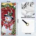 Christmas Snowman Door Cover Decorations, Winter Xmas Cardinal Snowman Tree Doorway Door Curtains Banners Backdrop Photography Decor for Winter Holiday Party Indoor Outdoor, 35 * 79 Inch