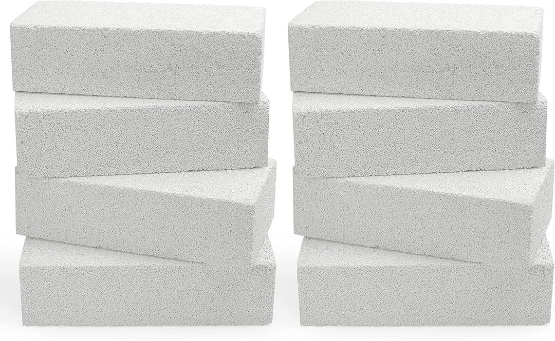 Insulating Fire Bricks for Blacksmith, Forges, Heating Oven Kilns and Fireplaces 9x4.5x2.5 inch (8 White)