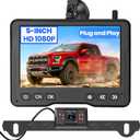 15-Min Install Backup Camera for Car: 5" 1080P HD Plug and Play Dual-Channel Monitor, No-Delay No Drill Waterproof IR Night Vision Dual Brackets Parking Lines Reverse Camera for Car/SUV/Pickup/Van