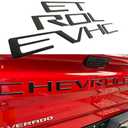Tailgate Insert Letters Compatible with Chevy Silverado 2019 2020 2021 2022 2023 2024 2025 3D Emblems Badge with Strong Adhesive Matte Black