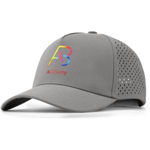 Men Adjustable Baseball Cap with Curved Breathable Quick-Drying Laser-Cut Mesh Back Closure Hat (Gray)