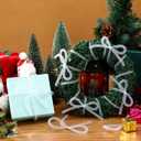 2 x Christmas Mesh Tubing for Crafts White Deco Mesh Tubing for Wreath 8 mm x 25 Yards Metallic Foil Poly Tube Flexible Metallic Foil Ribbons for DIY, Gift Wraps, Christmas Tree Decor