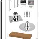 PRIOR FITNESS Permanent Fixed Dance Pole Kit, Professional 45mm Spinning & Static Dancing Pole Heavy-Duty Steel Pole Dance for Home, Adjustable Height Excellent for Home Exercise Studio Club Gym (Silver)