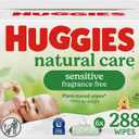 Huggies Natural Care Sensitive Baby Wipes, Unscented, Hypoallergenic, 6 Flip-Top Packs (288 Wipes Total)