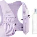 Running Vest for Women Men, USA Original Patent, Adjustable Chest Straps Running Hydration Vest with 500ml Soft Flask, Lightweight Reflective Hydration Backpack for Marathon (X-Small-Small, Purple)