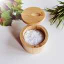 Bamboo Storage Box Magnetic Rotating Spoon, Jar for Sugar, Spices, Seasonings, Kitchen Storage Canister, 8.8 oz - 260 ml