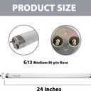 Konideke 24 Inch F17T8/865 Fluorescent Bulb Daylight 6500K, 17 Watt T8 Light Bulb, 2 Foot Fluorescent Light Bulb, 1460 lumens, G13 Medium Bi-Pin Cap 8 Pack