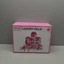 TEMI Villa Toys for 3 4 5 6 7 8 Years Old Girls - 4 Storeys 12 Rooms, Indoor Playset with 2 Dolls Toy Figures, Toys Furniture and Accessories, Pretend Girls Plays, Building (12 Rooms+Yard+Stairs+Slide)