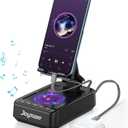 Gifts for Men Women, 10,000mAh Charging Phone Stand with Cables and Bluetooth Speaker, 360 Rotatable Angle Cell Phone Holder with HD Stereo Sound Fits Phones,Tablet (Black)