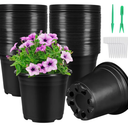 30 Pcs, Plastic Plant Nursery Pots Thickened Soft Plastic Plant Pots Waterproof T-Type Plant Tags and Transplanting Digging Mini Tools(Black)
