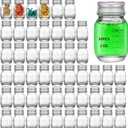 25Pcs Glass medicine bottles 1oz 30 ml Glass Reagent Bottles Transparent Sample Jar,Wide Mouth,Screw Cap with Scale for Home, Argent Lid (25)