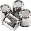 4Pcs 3.31" Push Through Wheel Center Caps Stainless Trailer Hub Cap for Truck SUV RV Wheel Rim (Fit 3.31" Bore 3.03" H Chrome)