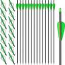 14-pcs 30-Inch Carbon Arrows,with 100-Grain Hunting Broadhead, Arrow with Removable Tips Shaft Spine 500 for Both Compound Bow and Recurve Bows