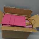 qiqee 100Pcs Mini Size Paper Gift Bags with Handles - 4.5"2.5"6" Kraft Small Party Bags - 16 Solid Colors