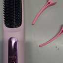 2026 New Go Brush Pro for Short Hair, Portable Straightener Brushs for Travel, with LCD Temperature Display,Fast Heating Cordless Mini Hair Brushs (Purple)
