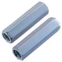 Wensilon(100 pcs) 3/8"-16 Coupling Nuts zinc, Extended Hexagon Plated Steel Rod Coupling Nuts