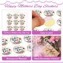 3 x 72PCS Happy Mother's Day Labels Stickers - 1.5" Floral Mothers Day Gift Tags Waterproof Mother's Day Label Stickers for Envelope Seals Gift Wrap Boxes Cards Party Favor Decorations