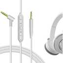 GEEKRIA Audio Cable with Mic and Mute Control Compatible with JBL 770NC/760NC, Live 760NC/ 670NC Headphones, 3.5mm to 2.5mm Replacement Stereo Cord (4ft / 1.2m)