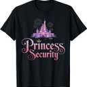 Princess Security Costume Cute Princess Girls Birthday T-Shirt (Black)