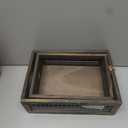 TIMRIS Set of 2 Rustic Wooden Countertop Baskets, Farmhouse Distressed Nesting Boxes, Small Decorative Wooden Storage Crates, Reclaimed Wood Organizer Baskets with Wire Mesh (Random)