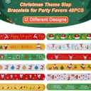 2 x 48PCS Christmas Slap Bracelets, Xmas Slap for Christmas Party Favor Decoration (Yellow,red,green,white)